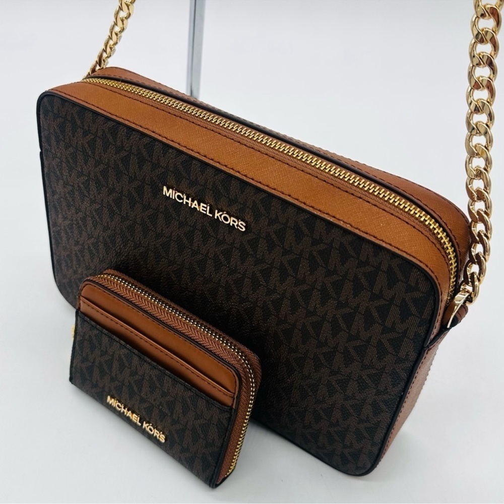 Michael Kors Large EW Crossbody Bag & Jet Se Travel MD ZA Card Case Wallet - Picture 5 of 12